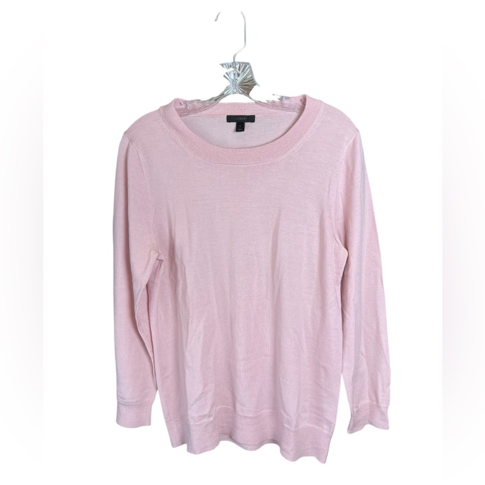 JCREW Pale Pink Merino Wool Sweater Large